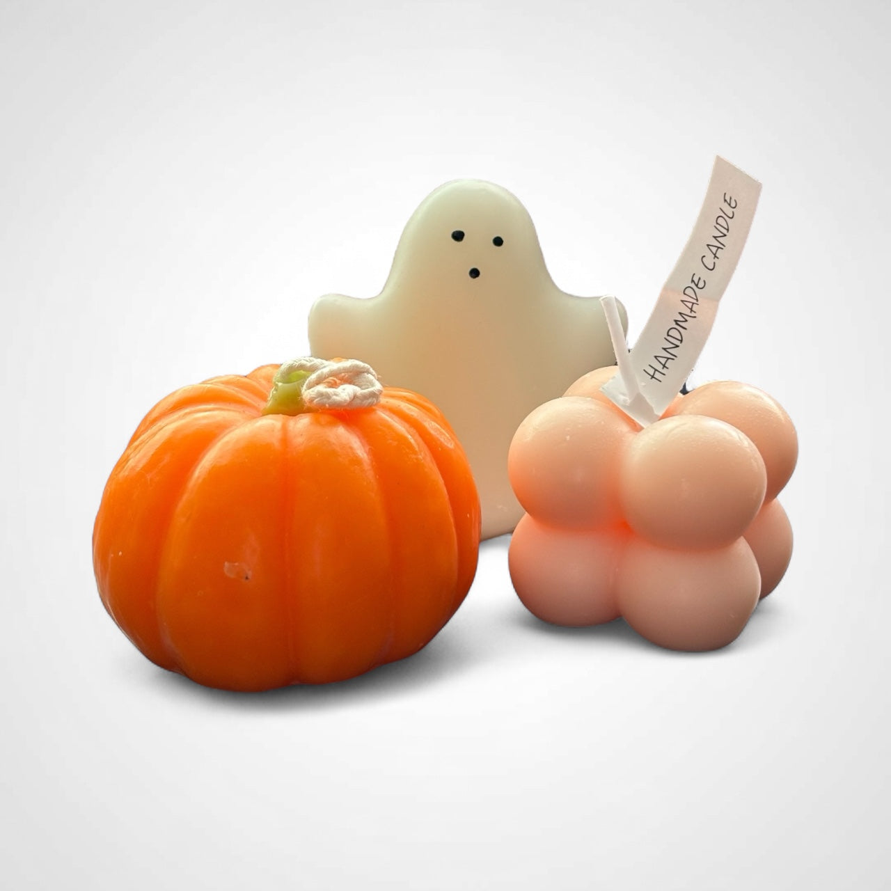 Set of 3 Halloween Ghost Candles Mini Ghost Candles