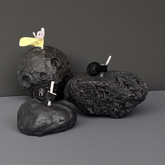 Moon, Lava and Stone Candle Set