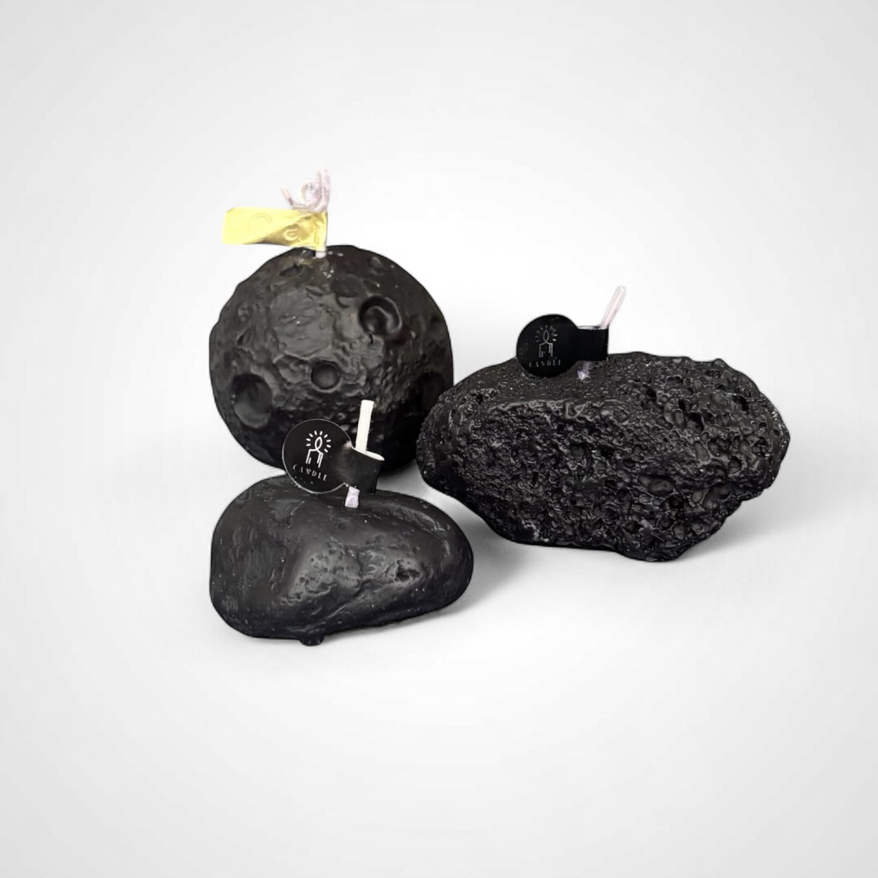 Moon, Lava and Stone Candle Set