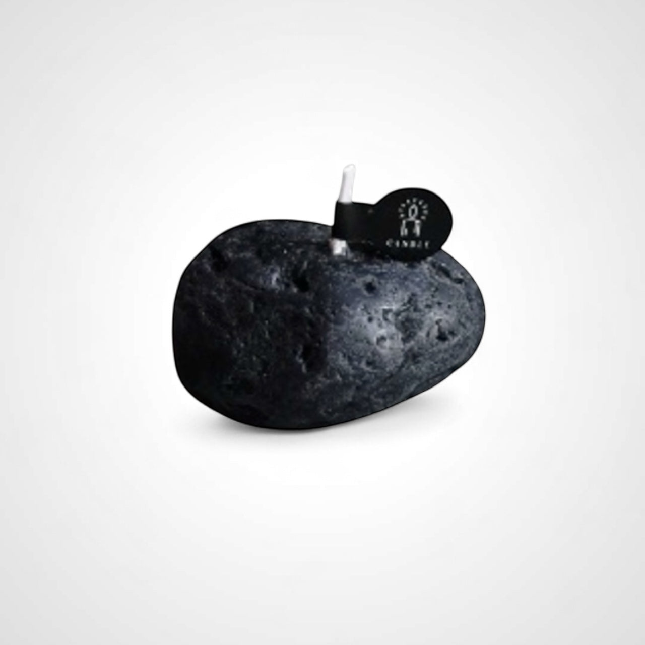 Stone-Shaped Black Candle