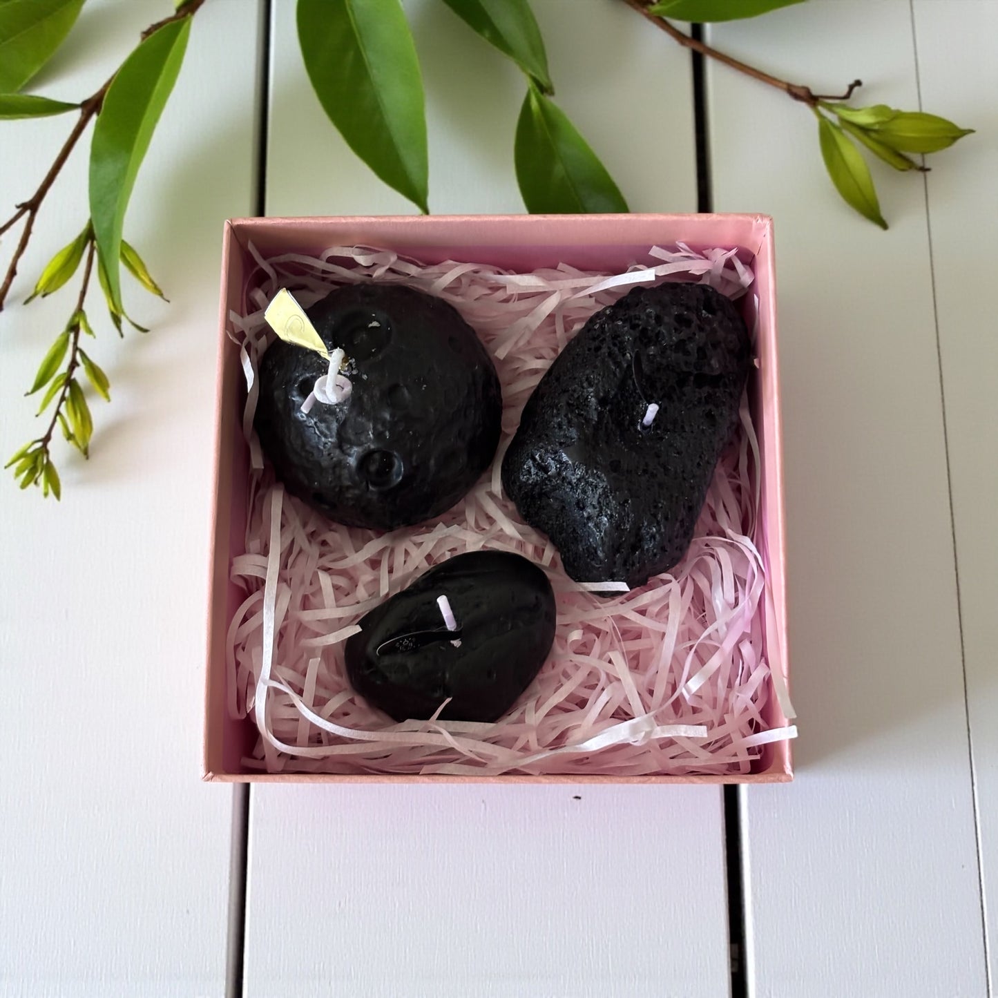 Moon, Lava and Stone Candle Set
