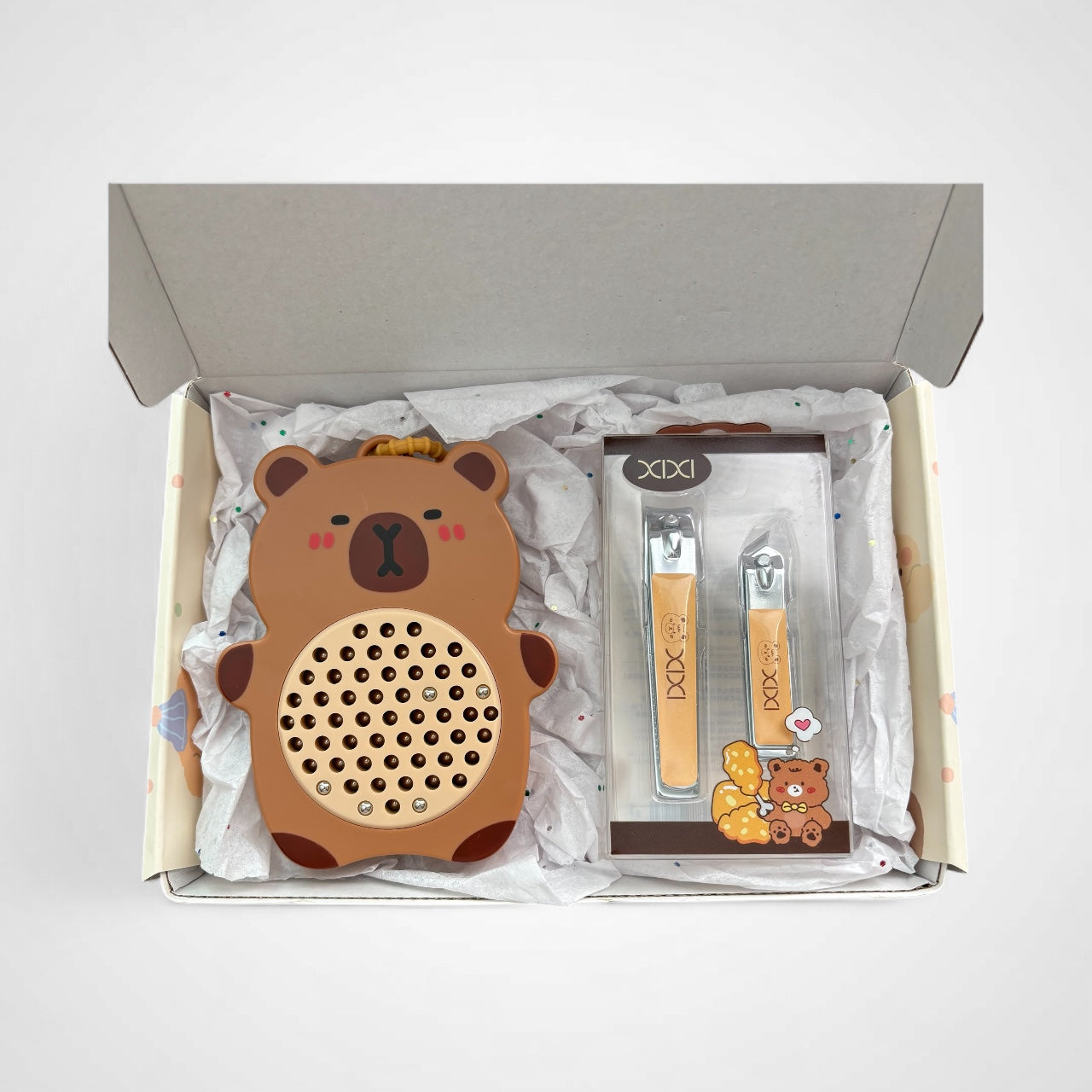 Cute Bear Keychain & Nail Clippers Gift Set